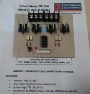 Driver Motor DC 15A MOSFET Dual H-Bridge Arduino