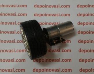 Motor DC Geared 12V 440 RPM komplit Roda dan Pangkon